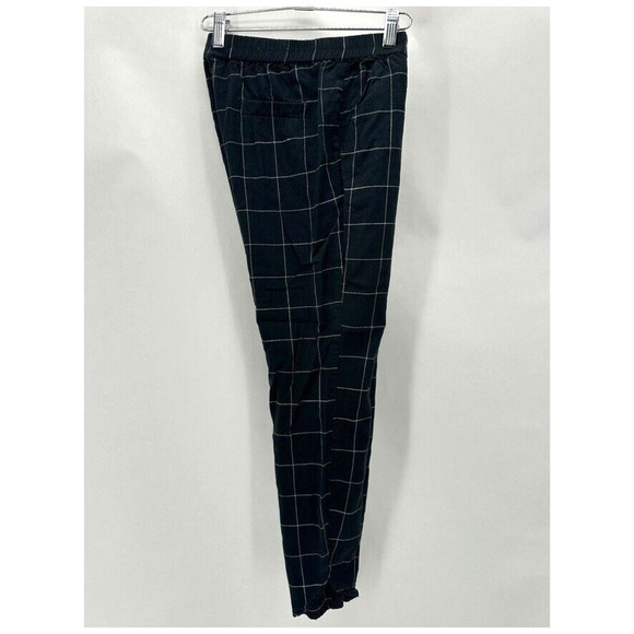 Marine Layer Allison‎ Pants Size XS Black Windowpane Tulip Hem Beach City Preppy - Picture 8 of 12